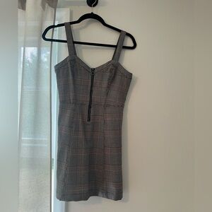 Abercrombie & Fitch Black and Gray Plaid Mini Dress